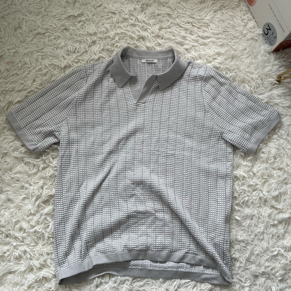 Madewell Johnny-Collar Knit sweater Polo Shirt